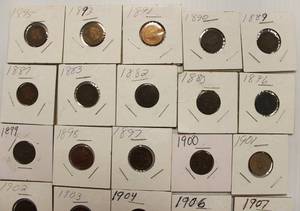 20 Indian Head Pennies 1880 - 1907