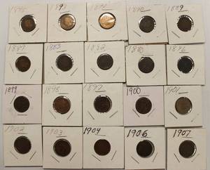 20 Indian Head Pennies 1880 - 1907