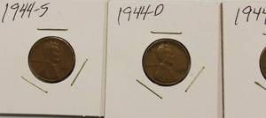 1944, 1944 - D, 1944 - S Wheat Back Pennies
