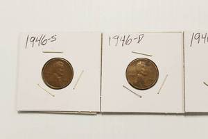1946, 1946 - D, 1946 - S Wheat Back Pennies