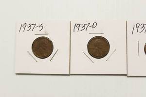 1937, 1937 - D, 1937 - S Wheat Back Pennies