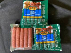 Eckrich Smoky Beef Breakfast Sausage 8.3Oz 3-Pack Best by 02192024