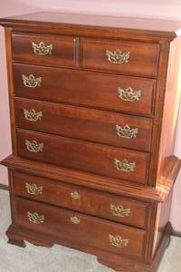 Vintage Ornate Highboy Dresser