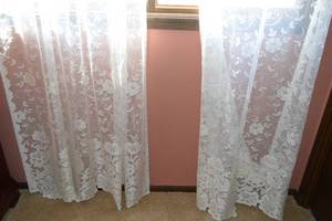3ct Floral Lace Pattern Sheer Curtains