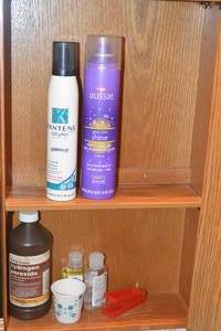 3 - Bathroom Contents - Products, Towels, Wall Art, Ornate Shower Curtain