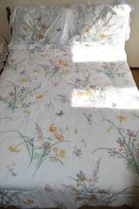 4 - Vintage Bedframe and Floral Pattern Bedding