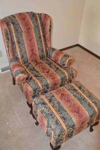 5 - Vintage Decorative Armchair with Matching Ottoman