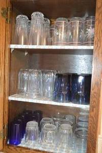 7 - Cabinet Contents - Assorted Drinking Glass Sets, Decorative and Practical