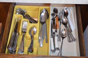 7 - Drawer Contents - Assorted Silverware, Tupperware, Glassware, Etc.