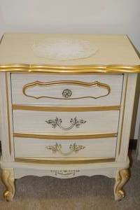 8 - Vintage NightstandSide Table With Lace Doily