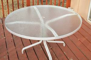 Outdoor Glass Picnic Table with 4 Matching Chairs