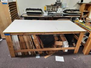 Solid Wood Work Table With 34 Plywood Top Measures 96 L X 48 W X 38 H