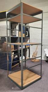 Metal Storage Rack with fiberboard shelves Measures approx &nbsp36 D X 36 w x 96 H