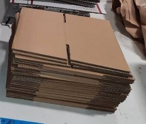 Shipping boxes and envelopes.