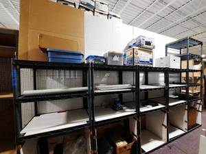 Heavy Duty Connect-a-shelf organizers. We have (4) measuring 36 L x 24 D X 73 H and (1) that is 107H