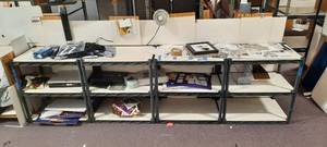 (4) Heavy Duty Connect-a-shelf organizers. Shelves are ventilated. Measuring 36 L x 24 D X 38 H.