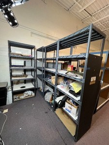 (4) Heavy Duty Connect-a-shelf organizers. Shelves are ventilated. Measuring 36 L x 24 D X 92 H.