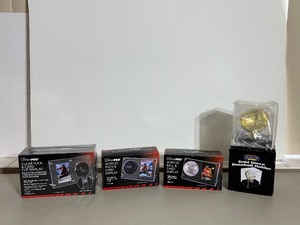 Gold Glove Baseball Holder. (3) Acrylic Puck or ball Holders.