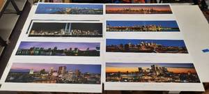 (9) Panoramic Posters (2) A tribute to 911 Columbus Memphis. Chicago Orlando (2) Minneapolis New York. 38.5 W x 13.5 H