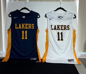 (2) Nike Lakers #11 Basketball Jerseys, size M.