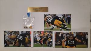 Clay Matthews Super Bowl XLV Champions Green Bay Packers Photos, pins and name plate.