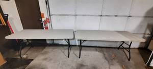 (2) Folding Samsonite Tables Measures 72 L x 29 x 29.