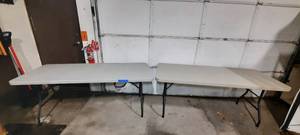 (2) Folding Samsonite Tables Measures 72 L x 29 x 29.