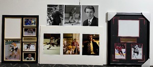 (3) Hockey Photo Collages.  Signed Herb Brooks, Bobby Orr, Patrick Kane