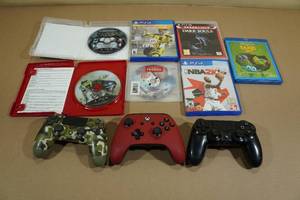 Assorted PlayStation Games and Controllers