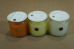 3 Aromatic Candles -Valencia Orange, Sorbet, The Smell of Spring