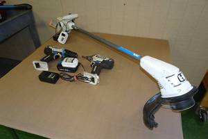 Assorted Hart Power Tools -Impact Drill, Drill, Weed Whip, Battery and Charger