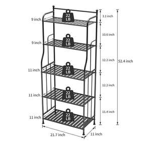 5-Tier Metal Plant Stand -Black