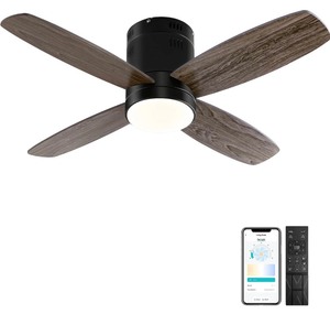 Ohnlyou 38 Flush Mount Ceiling Fan -Black