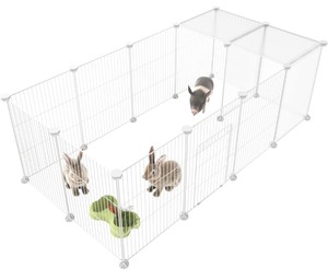 Pet Playpen with Door -White Wire