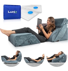 Lunix LX13 6-Piece Orthopedic Bed Wedge Pillow Set -Navy