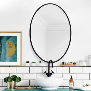 Promhomeware Wall Mount 20x28 Oval Iron Framed Mirror