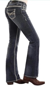 Rock & Roll Mid Rise Stretch Bootcut Womens Riding Jeans 32x34