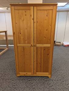 Solid pine 2-door Armoire approximately 6ft tall