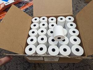 Full case of paper cash register tape