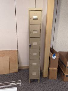 Slim Metal 6-locker storage unit over 6ft tall