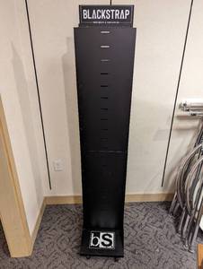 Blackstrap metal framed rolling retail display