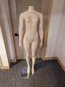 5ft headless female mannequin with base and multi-position capabilities
