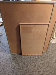 Trio of assorted cork board bulletin displays