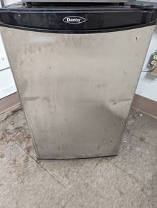 Stainless steel finish pre-loved dorm size mini-fridge