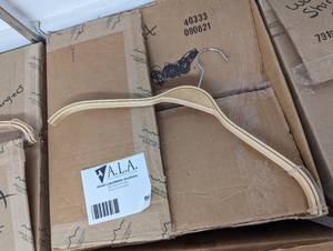 Large box of wood shirtcoat hangers