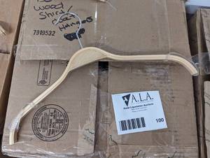 Large box of wood shirtcoat hangers