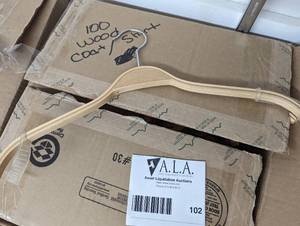 Large box of wood shirtcoat hangers