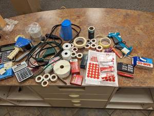Lot of assorted office and pricing supplies