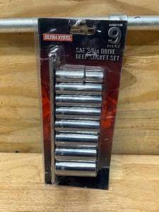 ULTRA STEEL 9 Piece SAE 38 Drive Deep Socket Set (022724.50)