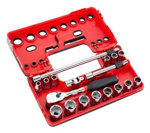 CRAFTSMAN V-Series 18-Piece Metric 38-in Drive 6-point Set Shallow Socket Set (03112425)